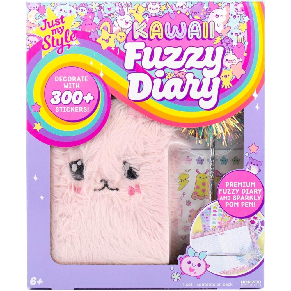 image:imageJust My Style Kawaii Fuzzy Diary 40Page Cute Notebook for Kids Includes Over 300 Cute Stickers amp Fluffy Pom Pen Fun Kids Journal Kawaii Notebook Notebook for Girls Great Girls Gifts Age 68