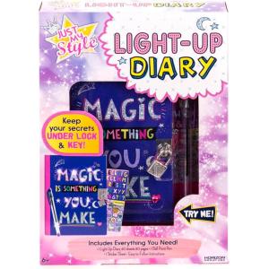 Just My Style Light Up Diary, Personalized Journal With Lock and Key, Great Gift For Girls & Tweens, Perfect for Summer Camp or Sleep-Away Camp, Gel Pen Diary For Kids Ages 6, 7, 8, 9(Packaging May Vary)(Light Up Diary)