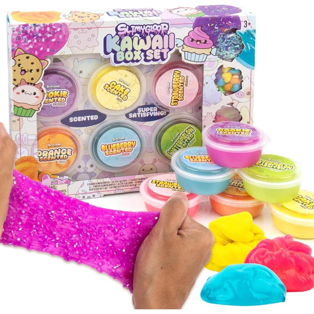 image:imageKawaii Box Set  6Pack Scented Slimes With Fluffy Cloud Glitter Water Fun Add Ins  Kids Party Favors Goodie Bags Bulk Food SlimeKawaii