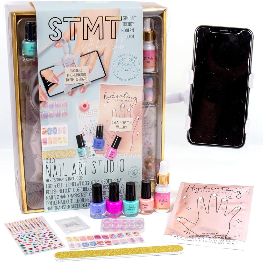 image:imageSTMT SelfLove Club DIY Nail Art Studio by Horizon Group USA 10 Essentials for atHome Manicure Including Nail Polishes Soothing Hand Mask Cuticle Oil Phone Holder Nail Stickers amp MoreNail Art Studio