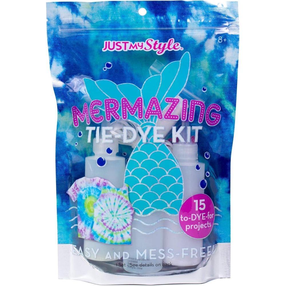 image:imageJust My Style Magical Unicorn TieDye by Kit Horizon Group USACreate 15 DIY Tie Dye ProjectsKit Includes GlovesColor Mixing Bottles ColorsRubber Bands  One Iron On UnicornPinkYellowBlueMerMazing