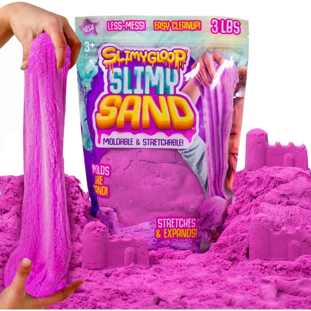 image:imageSLIMYGLOOP Slimy Sand 3 Lbs of Stretchable Expandable Moldable Cloud Slime Non Stick Slimy Play in A Resealable Bag Great for Sensory Bins Sensory Toys for LessMess Fun Ages 3 4 5 6 7Purple