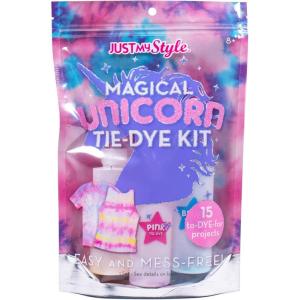Just My Style Magical Unicorn Tie-Dye by Kit Horizon Group USA,Create 15 DIY Tie Dye Projects.Kit Includes Gloves,Color Mixing Bottles, Colors,Rubber Bands + One Iron On Unicorn.Pink,Yellow,Blue(Unicorn)