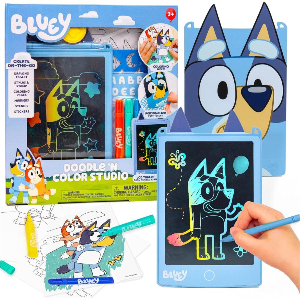 image:imageBluey Doodle N Color Studio LCD Writing Tablet with Stylus Coloring Sheets Markers amp More