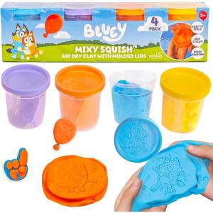 Bluey Mixy Squish Air-Dry Clay with Molded Lids, 4-Pack(Bluey)