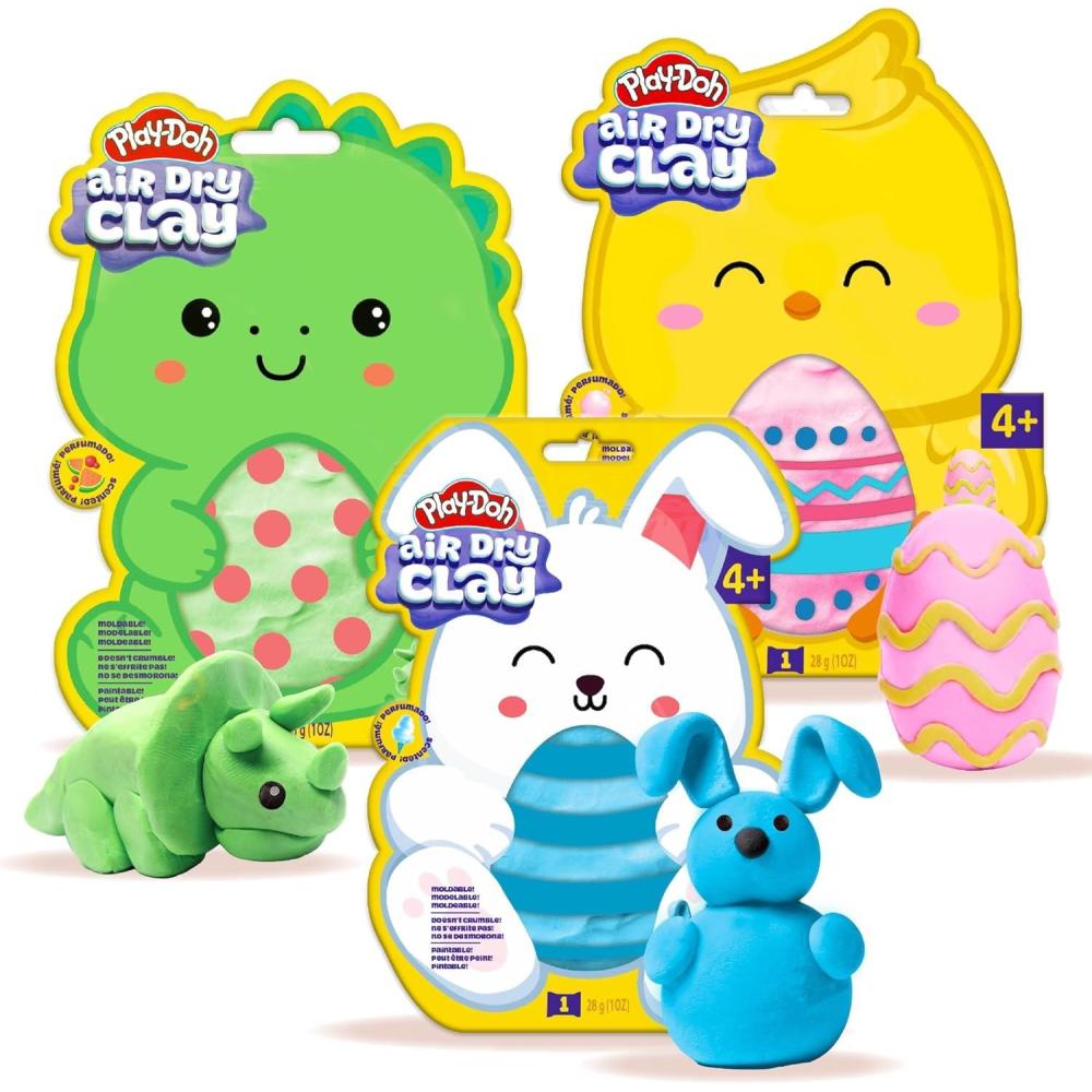 image:imagePlayDoh Scented Air Dry Clay 3Pack Spring Bundle Includes 1 Green Watermelon 1 Blue Cotton Candy 1 Pink Bubblegum
