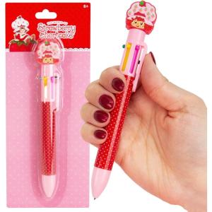 Strawberry Shortcake™ Multi-Click Pen, 6-Color Retractable Ballpoint with Strawberry Shortcake Topper – Cute Stationery Gift for Kids Ages 6 and Up