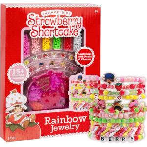 Strawberry Shortcake™ Rainbow Jewelry, DIY Friendship Bracelet Kit, Create Over 15 Accessories, Includes Beads, Metal Charms, Cording, Strawberry-Shaped Bead Case