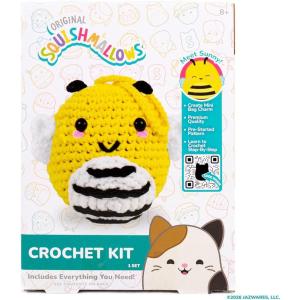 Hello Kitty® and Friends Crochet Kit – Cinnamoroll™ Bag Charm, Sanrio Crochet Kit for Beginners with Yarn, Starter Hooks, Step-by-Step Tutorials, DIY Craft, Great Teen Gifts(Squishmallows Sunny)