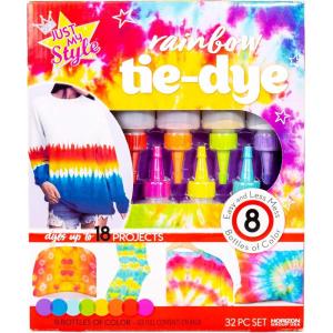 Just My Style Radical Rainbow Tie-Dye Kit by Horizon Group USA, Create 18 Projects with 8 Colors