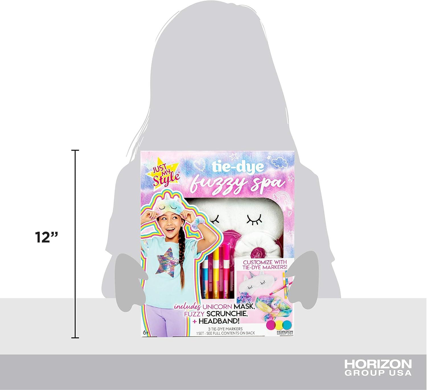 image:imageJust My Style Fuzzy Spa TieDye Set by Horizon Group USA Create 3 Soft TieDye Spa Day Essentials with Vibrant Brush Marker Colors MessFree DIY Kit for KidsFuzzy Spa