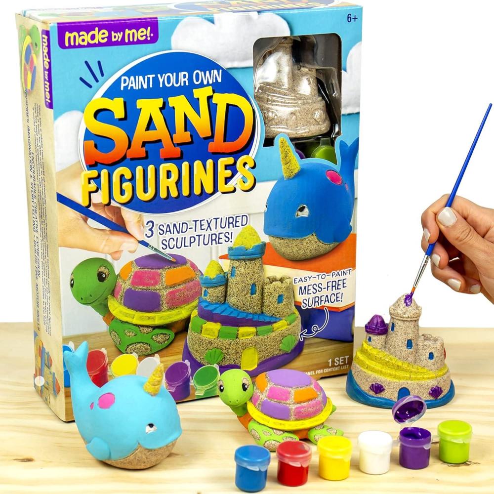 image:imageMade By Me Paint Your Own Sand Figurines by Horizon Group USA Create SandInspired Sculptures EasytoPaint amp MessFree Surfaces Includes Acrylic Paint Paintbrush 3 Figurines amp More Multi 208242H