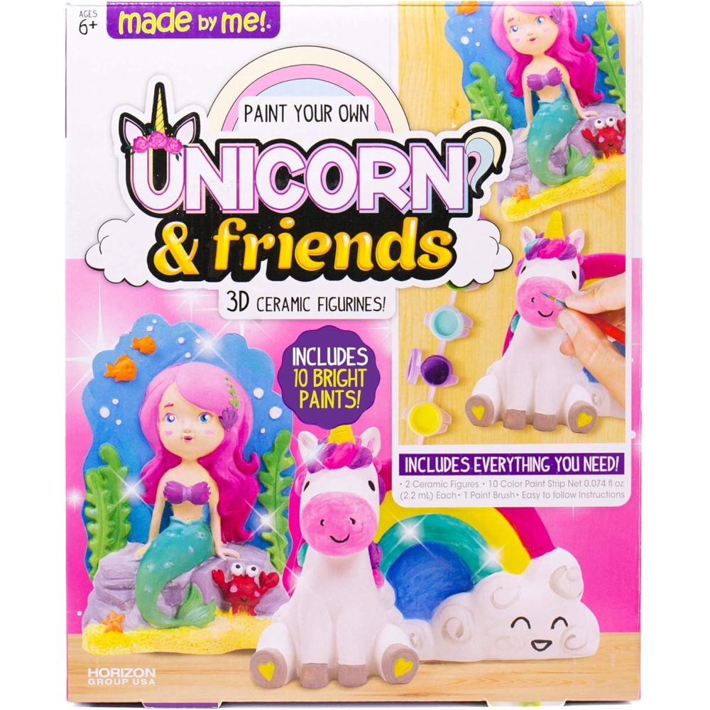 image:imageMade By Me Paint Your Own Unicorn Pals Includes an Easy To Paint Unicorn with Rainbow amp Mermaid by Horizon Group USA Multicolored