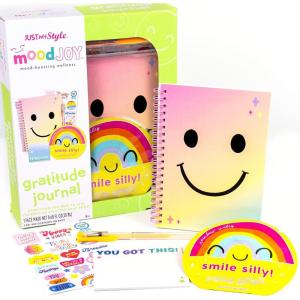 Just My Style MoodJoy Gratitude Journal by Horizon Group USA, Includes Spiral-Bound Mindfulness Journal, Nourishing Face Sheet Mask, Sticky Notes, Positivity Stickers & More, Multi