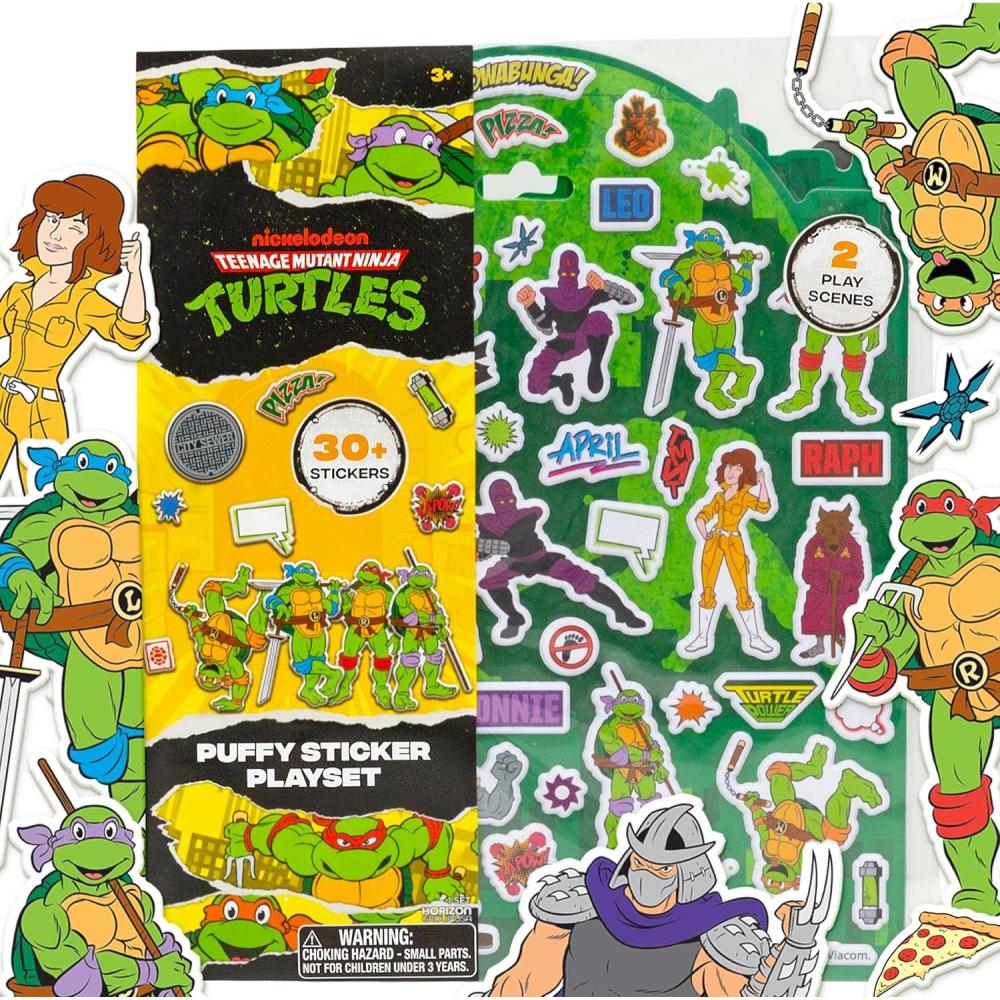 image:imageTeenage Mutant Ninja Turtles Puffy Sticker Playset Includes 30 Reusable TMNT Stickers amp DoubleSided Play Scene Classic Teenage Mutant Ninja Turtles Toys Great TravelFriendly Kids ActivitiesTeenage Mutant Ninja Turtles