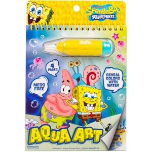 Teenage Mutant Ninja Turtles® Aqua Art, Great Kids Ninja Turtles Toys, TMNT Mess Free Coloring for Toddlers Paint with Water Books for Kids, Toddler Car Activities & Travel Toys, Water Painting Book(SpongeBob)