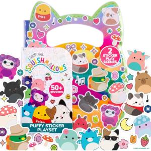 Teenage Mutant Ninja Turtles® Puffy Sticker Playset, Includes 30 Reusable TMNT Stickers & Double-Sided Play Scene, Classic Teenage Mutant Ninja Turtles Toys, Great Travel-Friendly Kids Activities(Squishmallows)