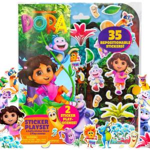 Teenage Mutant Ninja Turtles® Puffy Sticker Playset, Includes 30 Reusable TMNT Stickers & Double-Sided Play Scene, Classic Teenage Mutant Ninja Turtles Toys, Great Travel-Friendly Kids Activities(Dora)