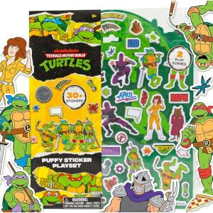 Teenage Mutant Ninja Turtles® Puffy Sticker Playset, Includes 30 Reusable TMNT Stickers & Double-Sided Play Scene, Classic Teenage Mutant Ninja Turtles Toys, Great Travel-Friendly Kids Activities(Teenage Mutant Ninja Turtles)