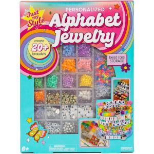 Just My Style Personalized Alphabet Jewelry, Make Over 15 Accessories, Bracelet Making Kit with Beads for Jewelry Making, Charms for Bracelets & Travel-Friendly Storage Case, Great Gifts for Girls