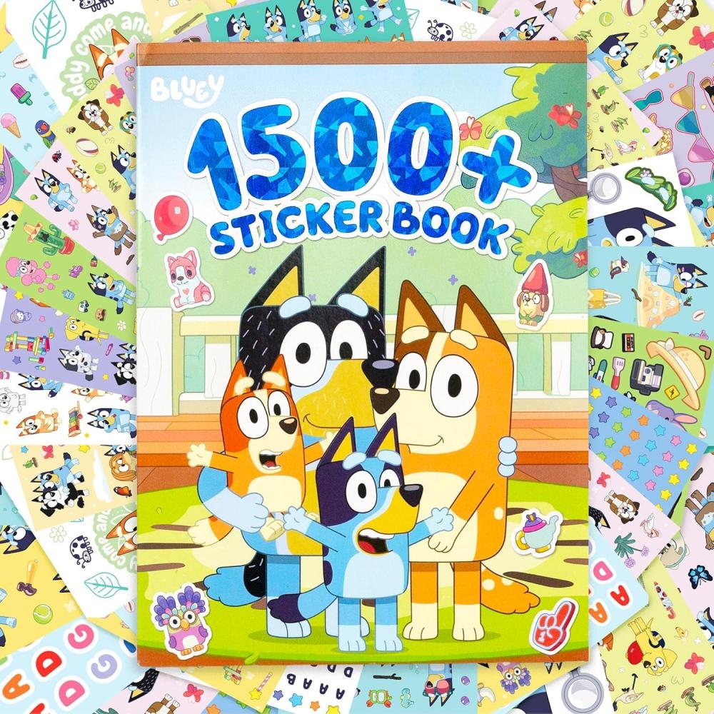 image:imageHorizon Group USA Sticker Book with Large and Small Sizes Kids Stationary for Water Bottle Notebooks and Party Favors 1500 Bluey